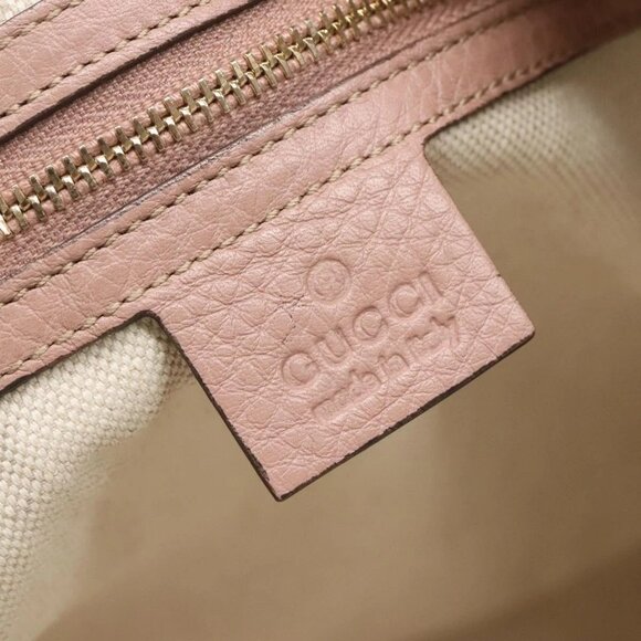 GUCCI Brie Shoulder Bag Leather Gold Pink 323673 - Picture 13 of 16
